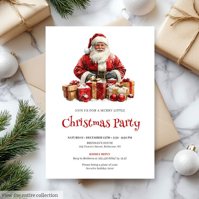 Merry Santa Claus Editable Christmas Party Invites (Merry Santa Claus Editable Christmas Party Invitation

)