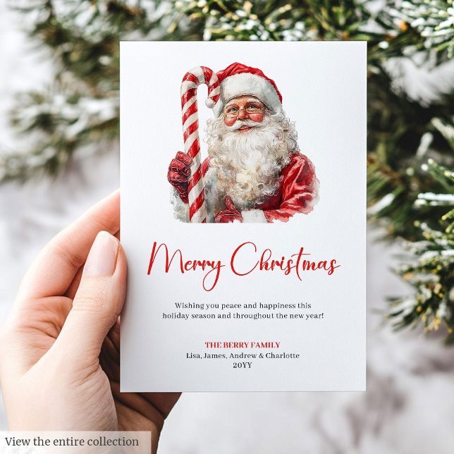 Merry Santa Claus Rustic Custom Editable Holiday  (Merry Santa Claus Rustic Custom Editable Holiday Card)