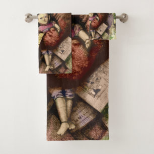 Merry Santa Claus Tree Classic Illustration Bath Towel Set