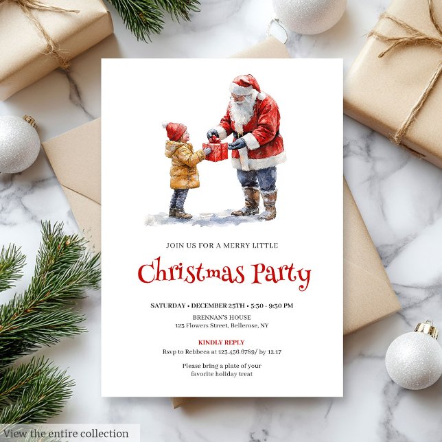 Merry Santa Editable Kids Holiday Party Invite (Merry Santa Editable Kids Holiday Party Invite

)