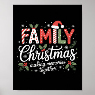 Merry Santa Hat Family Christmas Matching Xmas Out Poster