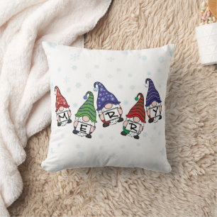 Merry Scattered Gnomes Cushion