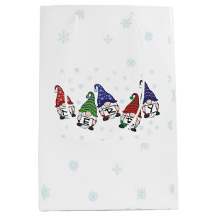 Merry Scattered Gnomes Medium Gift Bag