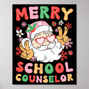 Merry School Counsellor Christmas School Counselin Poster