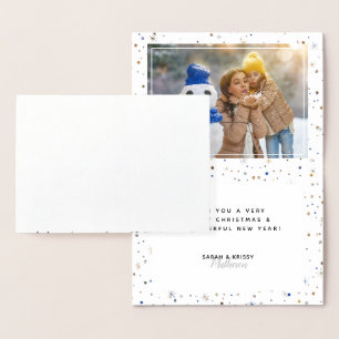 MERRY Script + Photo Colour-Matching Snow + Stars Foil Card