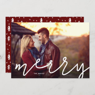 Merry Script Photo Overlay Holiday Card