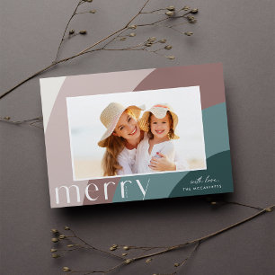 Merry Shades   Modern Horizontal Photo Holiday Card