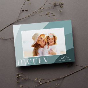 Merry Shades   Modern Horizontal Photo Holiday Card