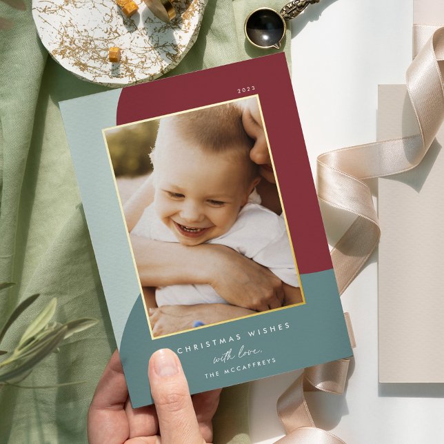 Merry Shades | Vertical Photo Foil Holiday Card (Creator Uploaded)