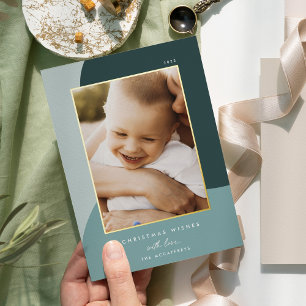 Merry Shades   Vertical Photo Foil Holiday Card