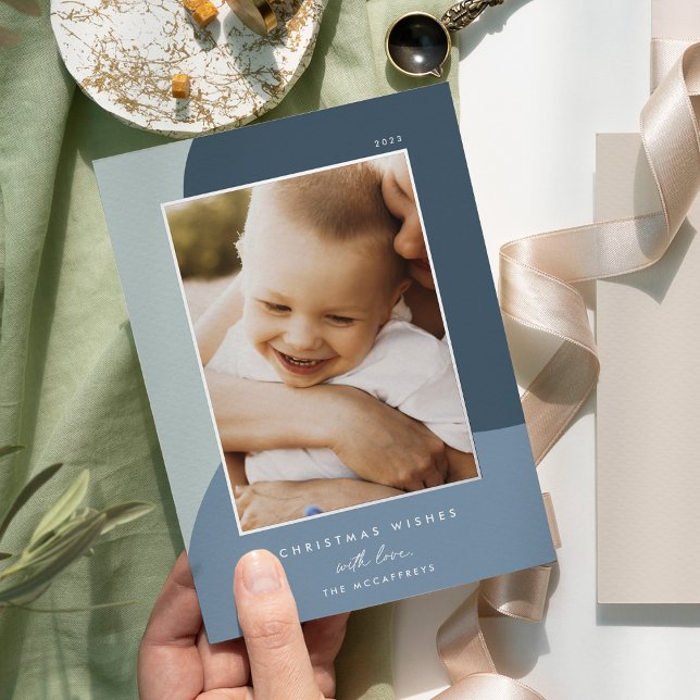 Merry Shades | Vertical Photo Silver Foil Holiday Card (Creator Uploaded)