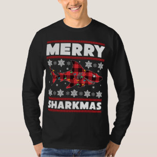 Merry Sharkmas Christmas Shark Lover Funny Xmas Ho T-Shirt