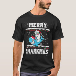 Merry Sharkmas Santa Shark Ugly Christmas Sweater 