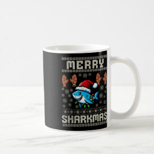 Merry Sharkmas Shark Christmas Ugly Xmas Kids Shar Coffee Mug