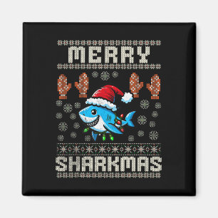 Merry Sharkmas Shark Christmas Ugly Xmas Kids Shar Magnet
