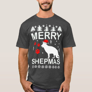 Merry Shepmas Christmas German Shepard Premium T-Shirt