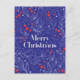 Merry Shinny Elegant Royal Blue Christmas Card