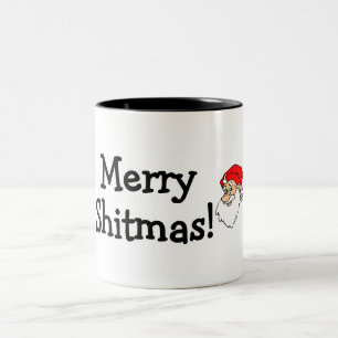 Merry Shitmas Santa Two-Tone Coffee Mug