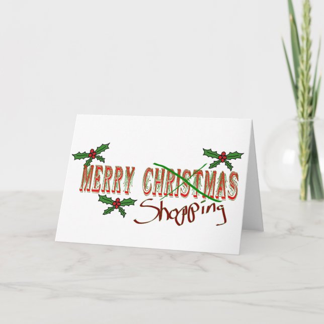 Merry Shopping Holiday Card (Front)