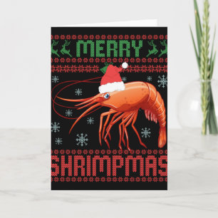 Merry Shrimpmas Funny Shrimp Ugly Christmas Sweate Card