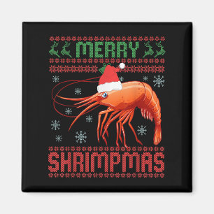 Merry Shrimpmas Funny Shrimp Ugly Christmas Sweate Magnet