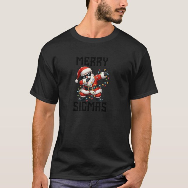 Merry Sigmas Dabbing Santa Teen Boys Christmas Sig T-Shirt (Front)