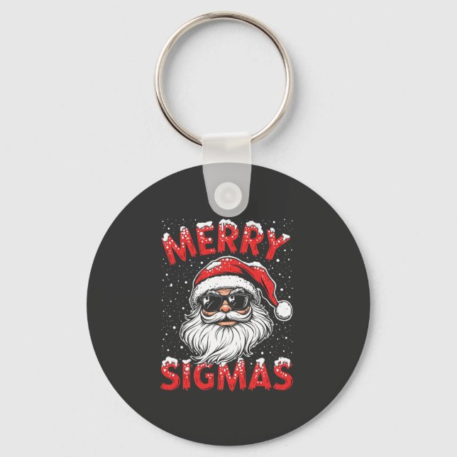 Merry Sigmas Funny Gen Alpha Middle School Christm Key Ring (Front)