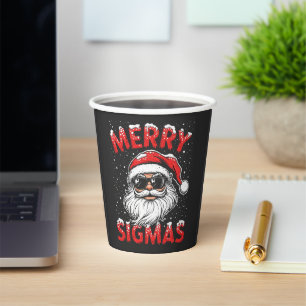 Merry Sigmas Funny Gen Alpha Middle School Christm Paper Cups
