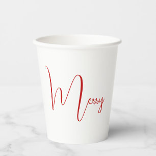 Merry Simple holiday paper cup