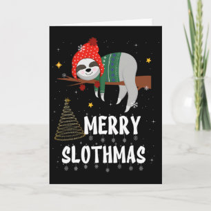 Merry Slothmas Christmas Pajama For Sloth Lovers Card