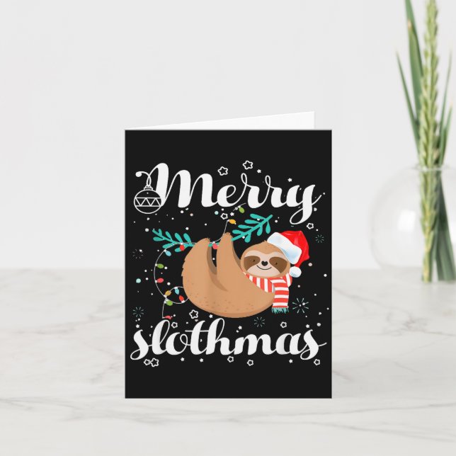 Merry Slothmas Christmas Pajama For Sloth Lovers  Card (Front)
