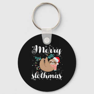 Merry Slothmas Christmas Pajama For Sloth Lovers  Key Ring