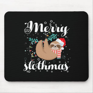 Merry Slothmas Christmas Pajama For Sloth Lovers  Mouse Pad