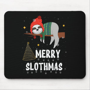 Merry Slothmas Christmas Pajama For Sloth Lovers Mouse Pad