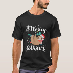 Merry Slothmas Christmas Pajama for Sloth Lovers  T-Shirt