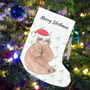 Merry Slothmas Cute Christmas Small Christmas Stocking