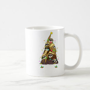 Merry Slothmas Cute Xmas Sloth Santa Hat Christmas Coffee Mug