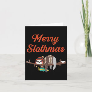 Merry Slothmas Funny Sloth Christmas Card