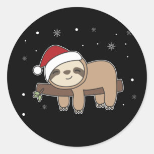 Merry Slothmas Funny Sloth For Christmas Classic R Classic Round Sticker