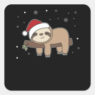 Merry Slothmas Funny Sloth For Christmas Square Sticker