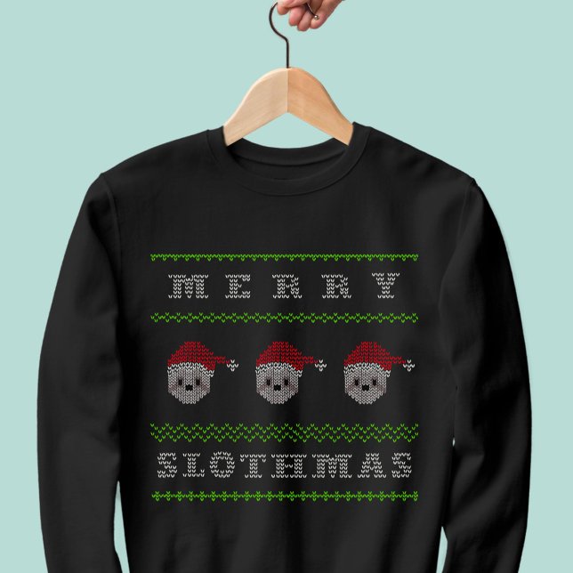 Merry Slothmas Funny Ugly Christmas Sweatshirt (Merry Slothmas! Three wise Santa Sloths wish you a very merry one and a Happy New Year)