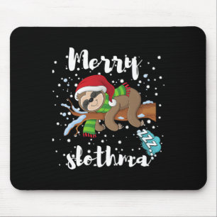 Merry Slothmas Lazy Sloth Lover Xmas Christmas Fa Mouse Pad
