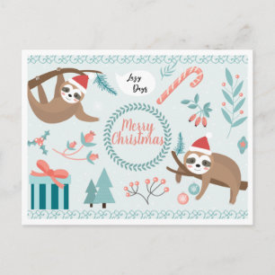 Merry Slothmas Postcard