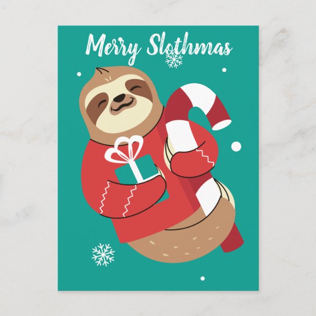 Merry Slothmas Postcard (Front)