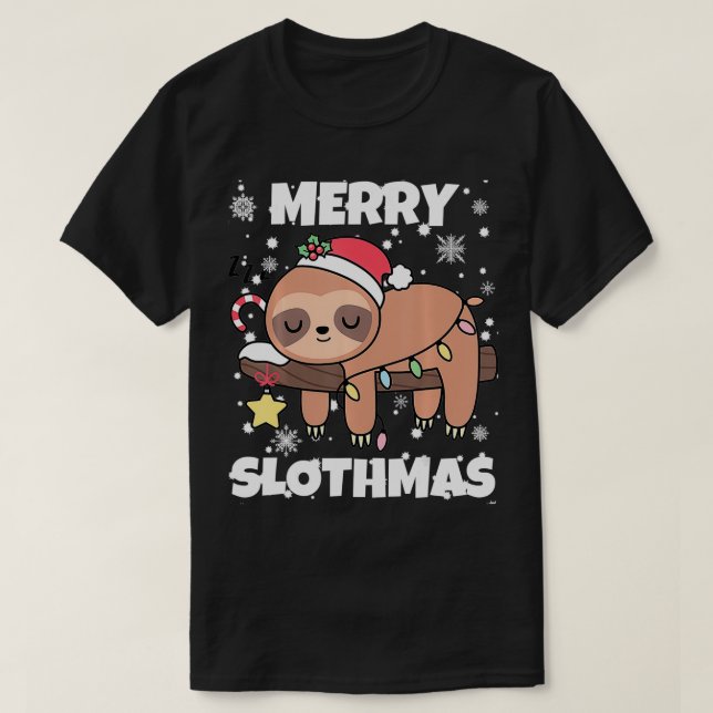 Merry Slothmas shirt for Sloth Lover Funny Christm (Design Front)