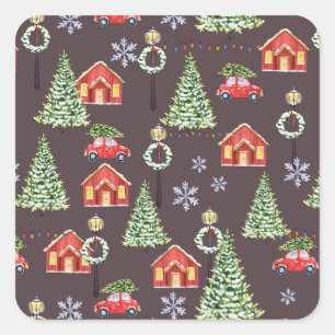 Merry Slothmas Sloth Cute Xmas Christmas Square Sticker