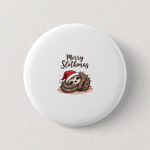 Merry Slothmas T Shirt Christmas Pajama for Sloth  6 Cm Round Badge