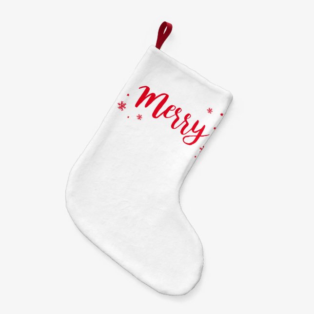 Merry Small Christmas Stocking (Front (Hanging))
