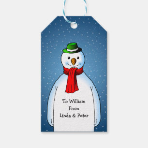 Merry Snowman Christmas Gift Tags