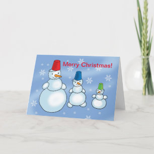 Merry snowmen wish you merry christmas card